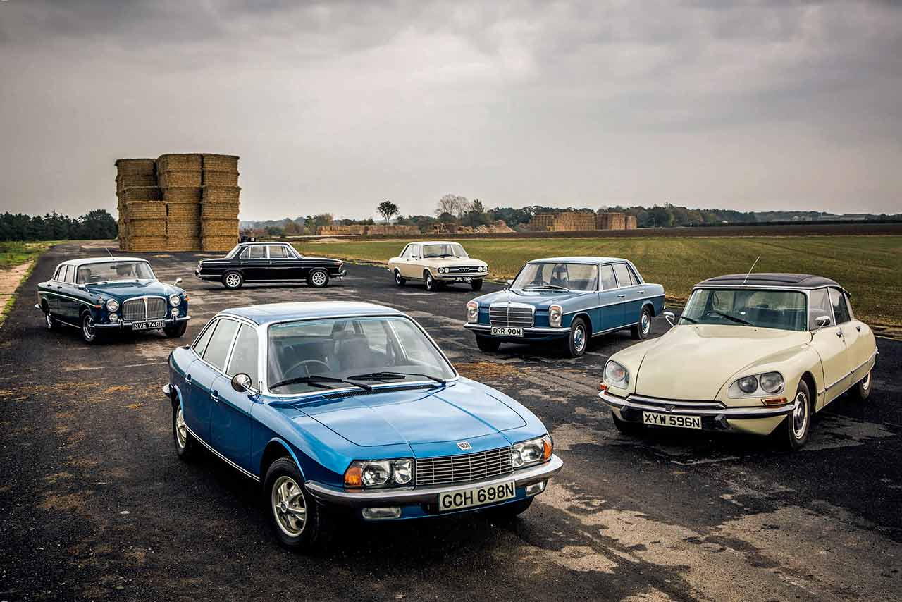 nsu ro80 vs citroen ds23 efi pallas audi 100ls c1 mercedes benz 230 4 w115 bmw 2000 typ 121 new class and rover p5b 3 5 litre coupe drive nsu ro80 vs citroen ds23 efi pallas