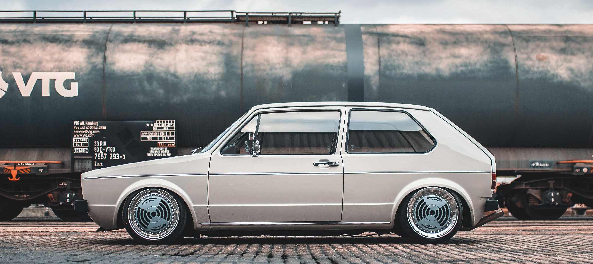 Restored Volkswagen Golf Mk1 on custom 16