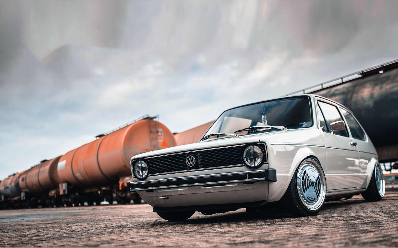 Restored Volkswagen Golf Mk1 on custom 16