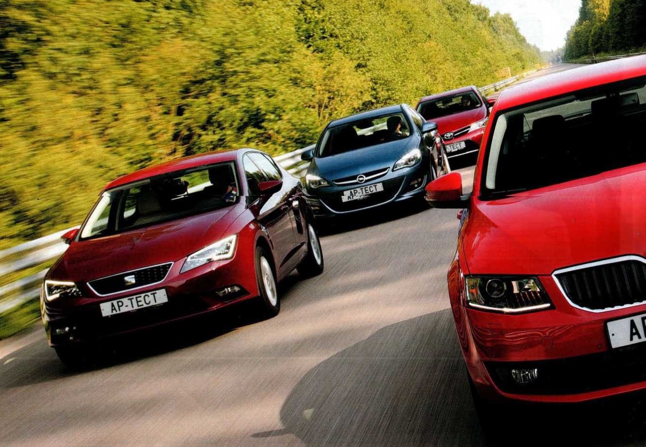 Сравнение VW Golf, Skoda Octavia, Ford Focus, Seat Leon, Toyota Auris и Opel Astra