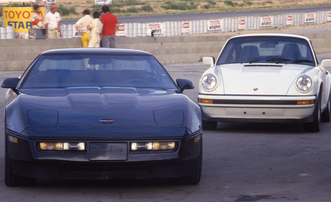 Porsche 911 Club Sport кузов 930 и Chevrolet Corvette Z51 С4 1988