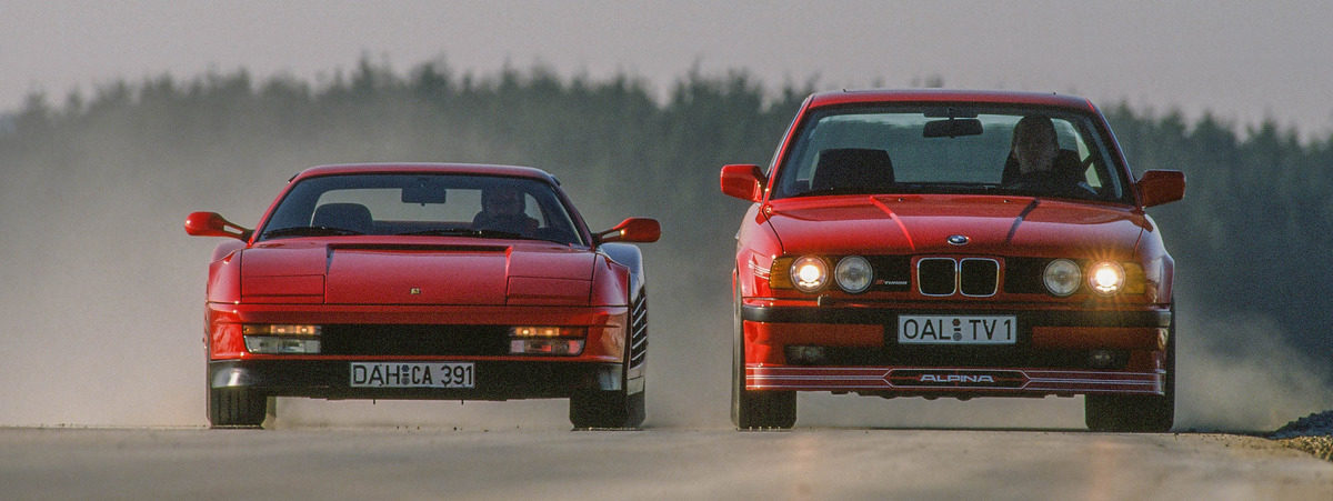 Ferrari Testarossa vs. BMW M5 E34 - 1990 giant road test
