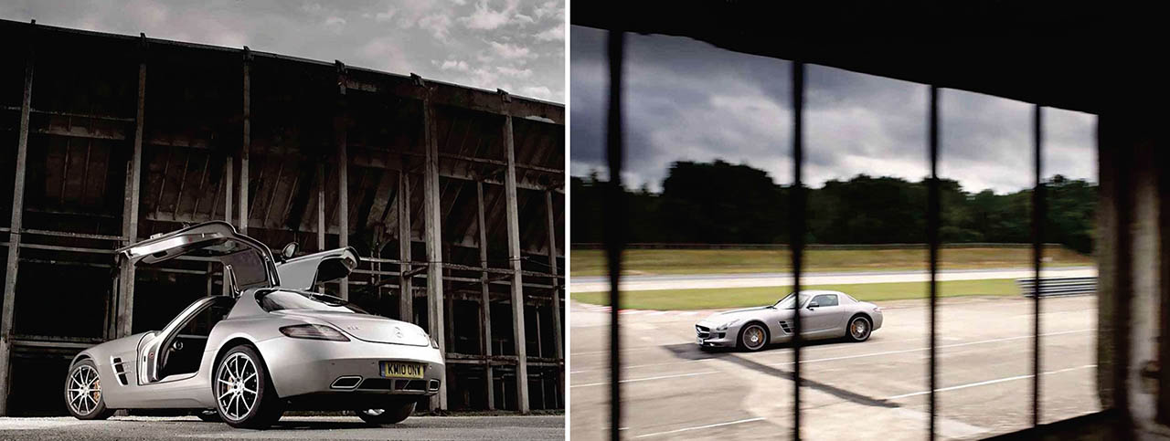 2011 Mercedes-Benz SLS AMG banked track driven