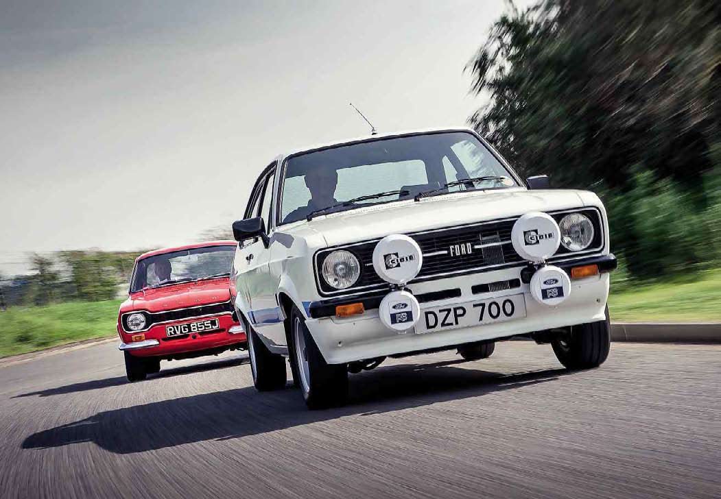 Ford Escort RS1600 (launched 1970) and 1975 1800