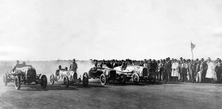 Racing in the Outback Australia’s amazing prewar circuit 1925 50-mile championship race with Colliver’s Chrysler, Poole’s Bugatti, Cranston’s Ford and Smith’s Buick; Ron West in his Brax Dodge at the 2014 Centenary; Wizard Smith’s team; motorcycle ace Sprouts Elder drifts in style, 1928.