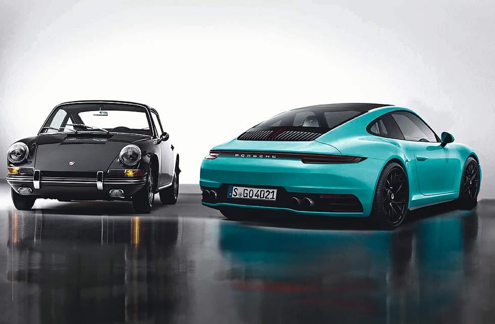 2020 Porsche 911 992 captured without camo and 1963 Classic 911