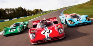 Triple track test Ferrari 512S vs. Porsche 917K and Lola T70 2018 Drew Gibson and Drive-My EN/UK