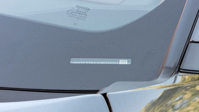 Toyota Vehicle Identification Number (VIN)